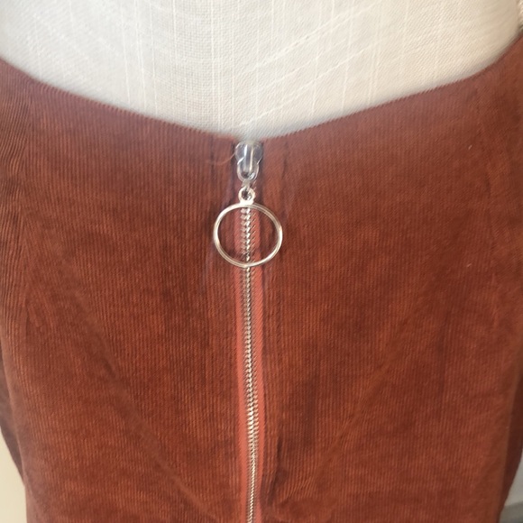 NWOT orange/brown corduroy zip front skirt. - Picture 2 of 5